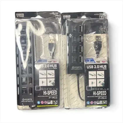 High-Speed Multi-Port USB 2.0 Hub with Individual ON/OFF Switches | Order.lk
