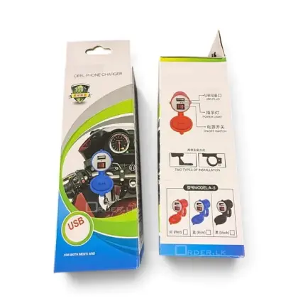 Universal Motorcycle USB Mobile Phone Charger with ON/OFF Switch & Waterproof Cap | Order.lk